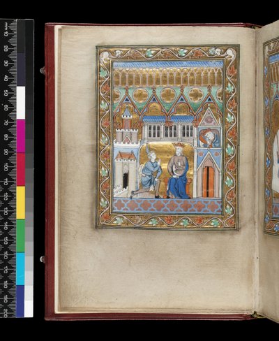 MS 300 f.IIIv, David, iki kez gösteriliyor, Absalom