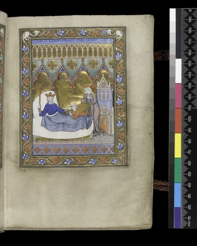 MS 300 f.IVr, Psalter and Hours of Isabella of France, Paris, c.1265-70 (parşömen üzerine kalem ve mürekkep ve tempera) by French School