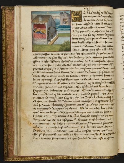 MS Hunter 252 008v Yüz Haber Haberinden Sayfa, c.1461-62 by French School