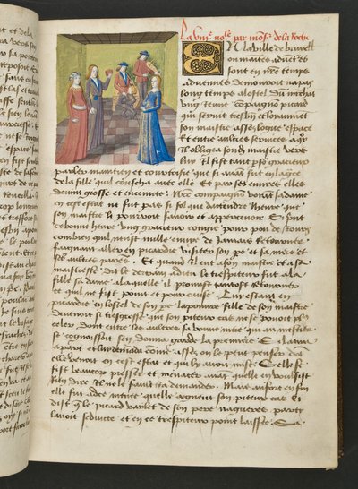 MS Hunter 252 019r Yüz Haber Haberinden Sayfa, c.1461-62 by French School