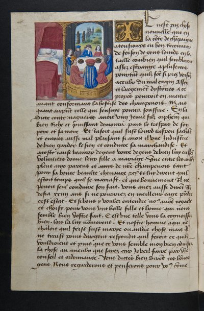 MS Hunter 252 042v Yüz Haber Haberinden Sayfa, c.1461-62 by French School
