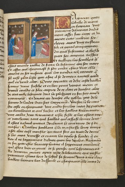 MS Hunter 252 050r Yüz Haber Haberinden Sayfa, c.1461-62 by French School