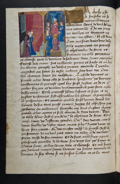 MS Hunter 252 053v Yüz Haber Haberinden Sayfa, c.1461-62 by French School