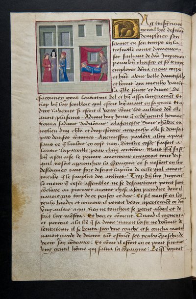 MS Hunter 252 089v Yüz Haber Haberinden Sayfa, c.1461-62 by French School