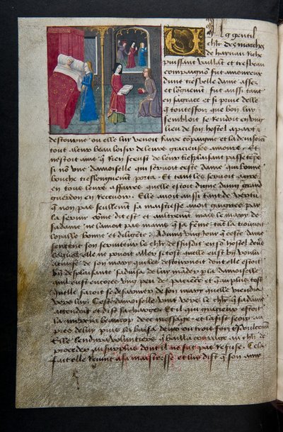 MS Hunter 252 095v Yüz Haber Haberinden Sayfa, c.1461-62 by French School