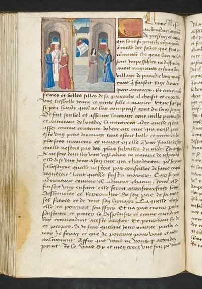 MS Hunter 252 105v Yüz Haber Haberinden Sayfa, c.1461-62 by French School