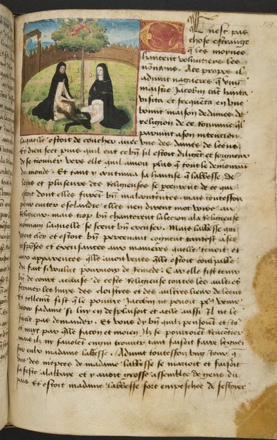 MS Hunter 252 109r Yüz Haber Haberinden Sayfa, c.1461-62 by French School