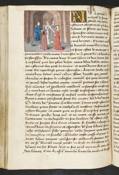 MS Hunter 252 120v Yüz Haber Haberinden Sayfa, c.1461-62 by French School