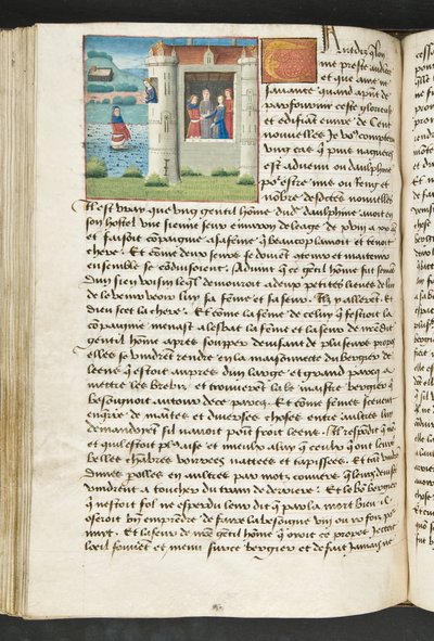 MS Hunter 252 127v Yüz Haber Haberinden Sayfa, c.1461-62 by French School