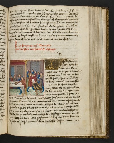 MS Hunter 252 143r Yüz Haber Haberinden Sayfa, c.1461-62 by French School