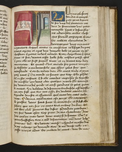 MS Hunter 252 163r Yüz Haber Haberinden Sayfa, c.1461-62 by French School