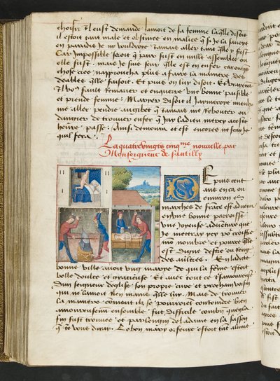 MS Hunter 252 175v Yüz Haber Haberinden Sayfa, c.1461-62 by French School