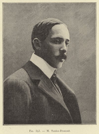 M Santos-Dumont (gravür) by French School