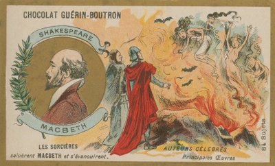 Macbeth, Chocolat Guerin-Boutron ticaret kartı by French School