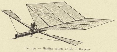 Makine volante de M L Hargrave (gravür) by French School