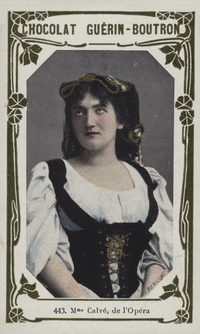 Madam Calve, de lOpera (renkli fotoğraf) by French School