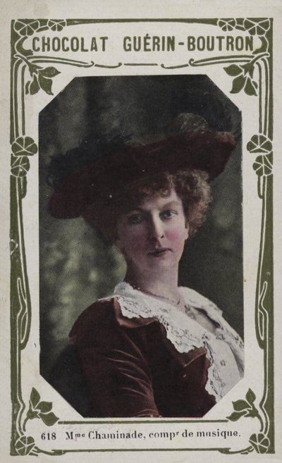 Madam Chaminade, müzik bestecisi (renkli fotoğraf) by French School
