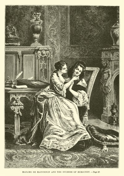 Madam de Maintenon ve Burgonya Düşesi by French School