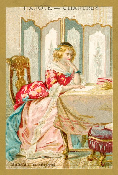 Madam de Sevigne, Fransız yazar (chromolitho) by French School