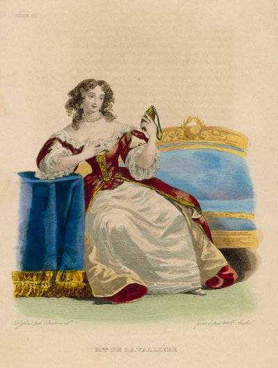 Madame de la Valliere (renkli gravür) by French School