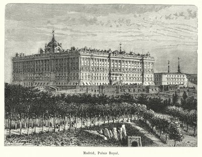 Madrid, Palais Royal (gravür) by French School