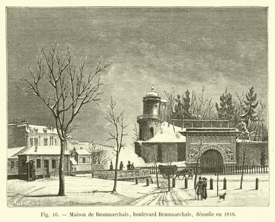 Maison de Beaumarchais, Boulevard Beaumarchais, 1818