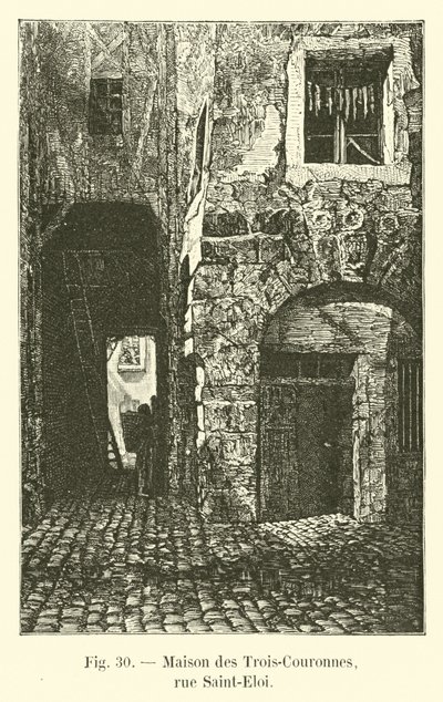 Maison des Trois-Couronnes, rue Saint-Eloi by French School