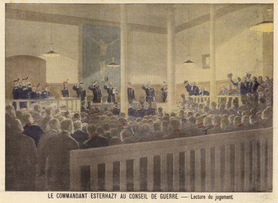 Askeri mahkeme huzurunda Binbaşı Esterhazy by French School