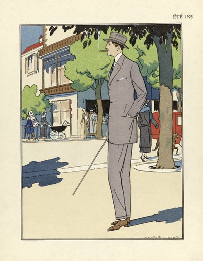 Mans Suit, Marc-Luc tarafından, pub. 1923 (pochoir baskı) by French School
