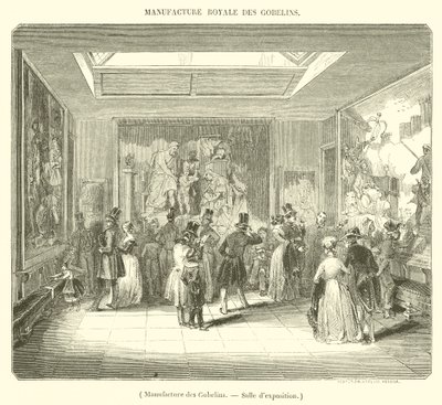 Üretim des Gobelins, Sergi odası (gravür) by French School