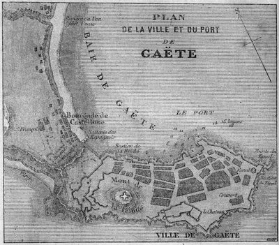 Şehir ve liman haritası Gaete (Gaeta), İtalya by French School