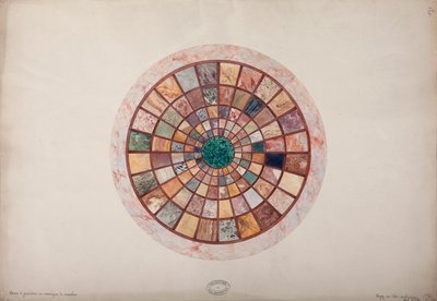 Prenses Elisa için yapılmış kaidenin üstündeki mermer mozaik, c.1900-20 by French School