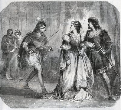 Marguerite de Baviere, Burgonya Düşesi (1363-1423) ve Baviere Kraliçesi Isabeau (Isabelle, Elisabeth) (1371-1435) Valois Louis I, Orleans Dükü (1372-1407) ve Jean Sans Ppeur, Burgonya Dükü ( 1371-1419), hükümeti için savaşan by French School