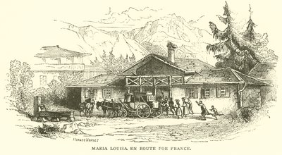 Maria louisa Fransa yolunda (gravür) by French School
