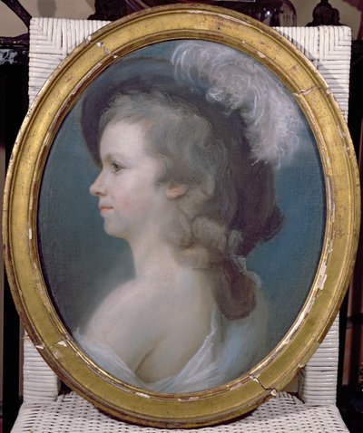 Marie Anne Paulze (1758-1836) genç kız olarak by French School
