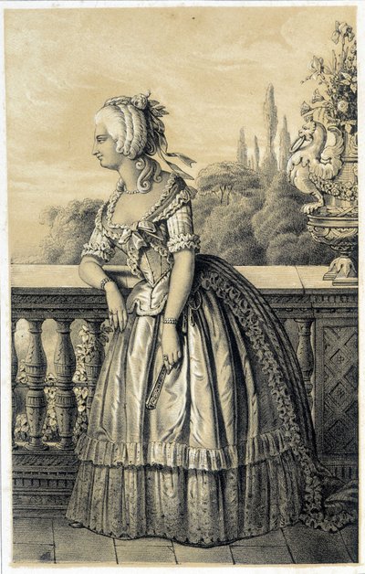 Marie Therese de Savoie Carignan (1749-1792), Lamballe prensesi - “Fransız Devrimi Tarihi Galerisi”nde ”Albert Maurin, ed. Paris 1843 by French School