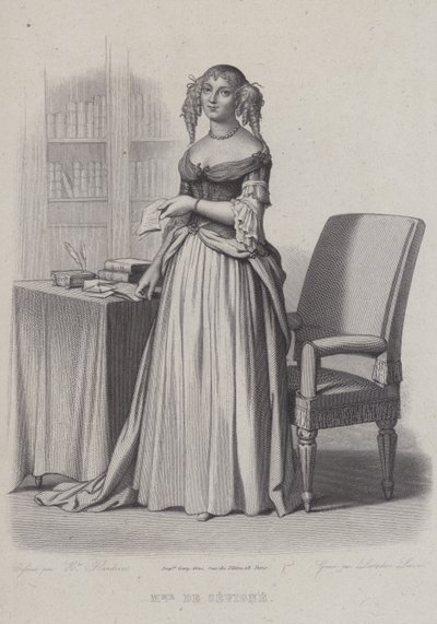 Marie de Rabutin-Chantal, Markiz de Sevigne, Fransız yazar (gravür) by French School