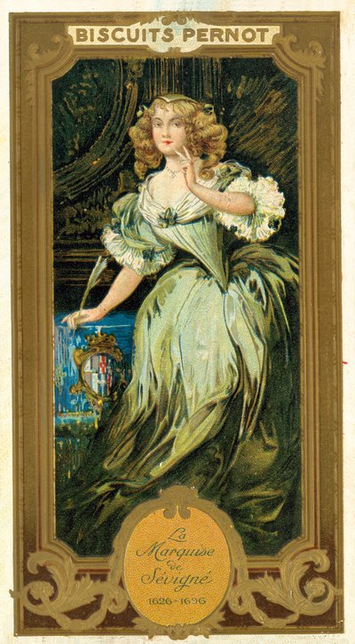 Marquise de Sevigne, Fransız yazar (chromolitho) by French School