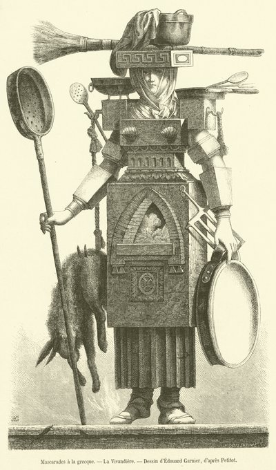 Maskaralar a la grecque, La Vivandiere (gravür) by French School