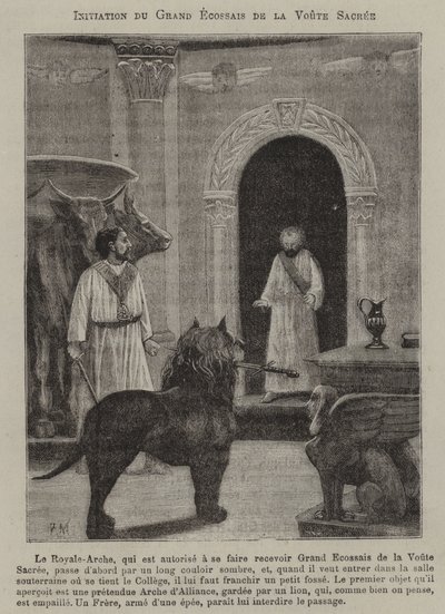 Masonik kabul töreni (gravür) by French School