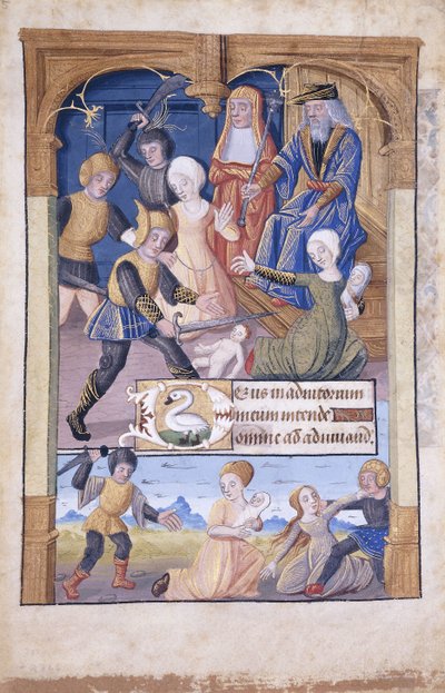 Masumların Katliamı, minyatür, c.1450 by French School