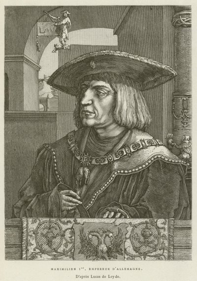 Maximilian I, Almanya İmparatoru (gravür) by French School