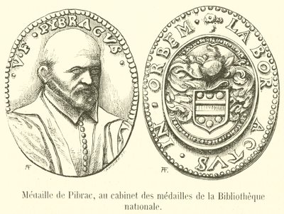 Pibrac Madalyası, Milli Kütüphane madalya dolabında (gravür) by French School