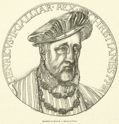 me Henri II ile LL açık (gravür) by French School