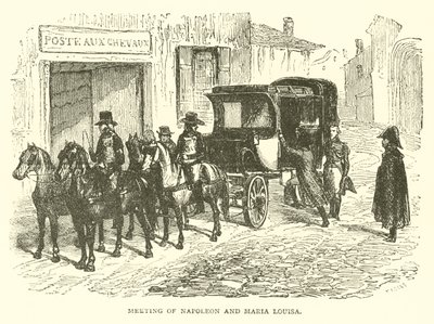 Napolyon ve Maria Louisa'nın Buluşması (gravür) by French School