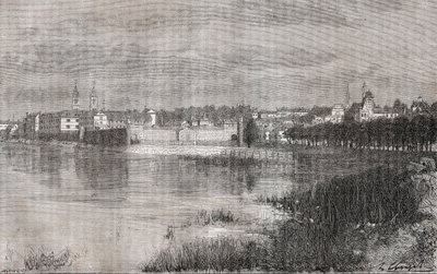 Melun - Ile-de-France - V.A. Malt-Brown tarafından “La France illustrée: coğrafya, tarih, istatistiksel yönetim” de gravür. 1884 by French School