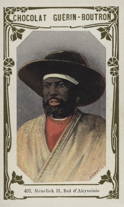 Menelick II, Habeş Kralı (renkli fotoğraf) by French School
