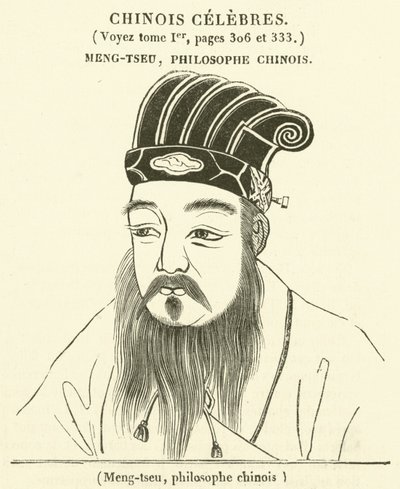 Meng-tzu, Çinli filozof (gravür) by French School