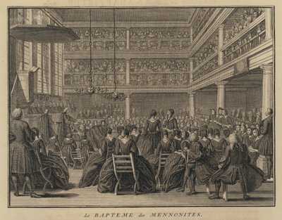 Mennonit vaftiz töreni (gravür) by French School