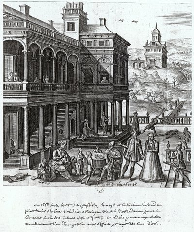 Michel de Nostradame (1503-66), Catherine de Medici (1519-89) ve Henri II (1519-59) 1548